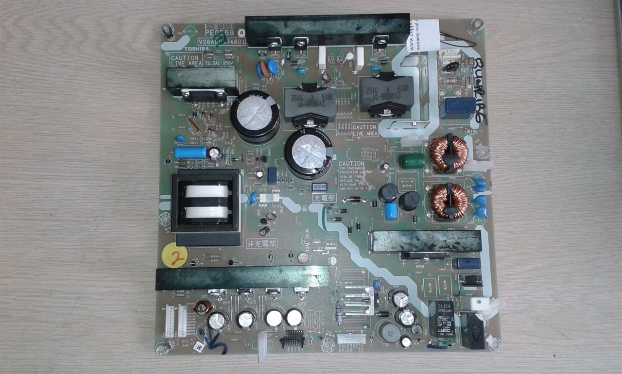PE0569 / PE0569C Toshiba power supply board repair service dead TV or