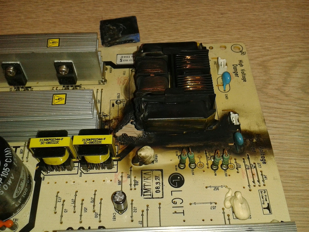 PLHLT722A / 2300KEG033AF LG power supply board repair service