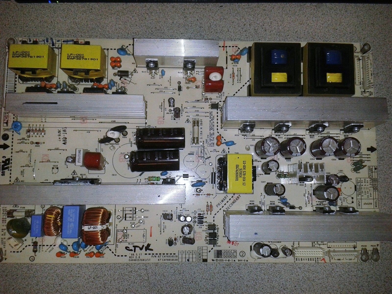 LG 47LG50UG power supply board repair service for TV not powering on