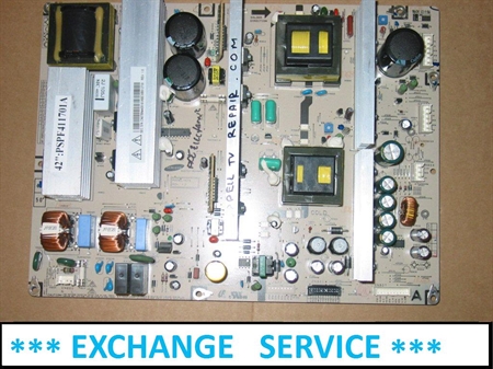 Picture of Samsung HP-T4264X / HPT4264X power supply board - serviced, tested, $50 credit for old dud