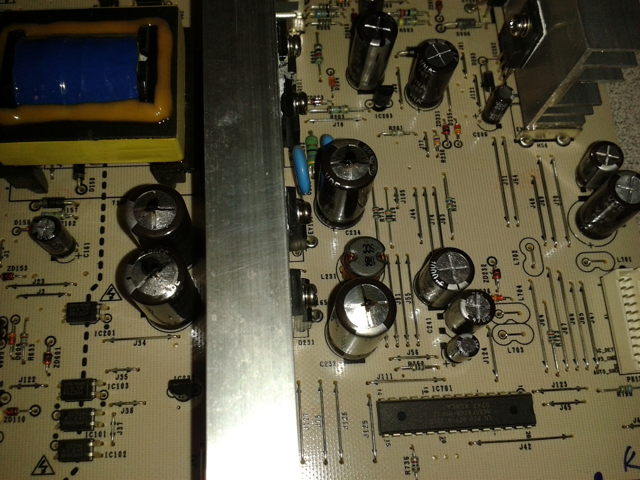 EAY39190301 / PSPUJ702A power supply board repair kit TV not turning