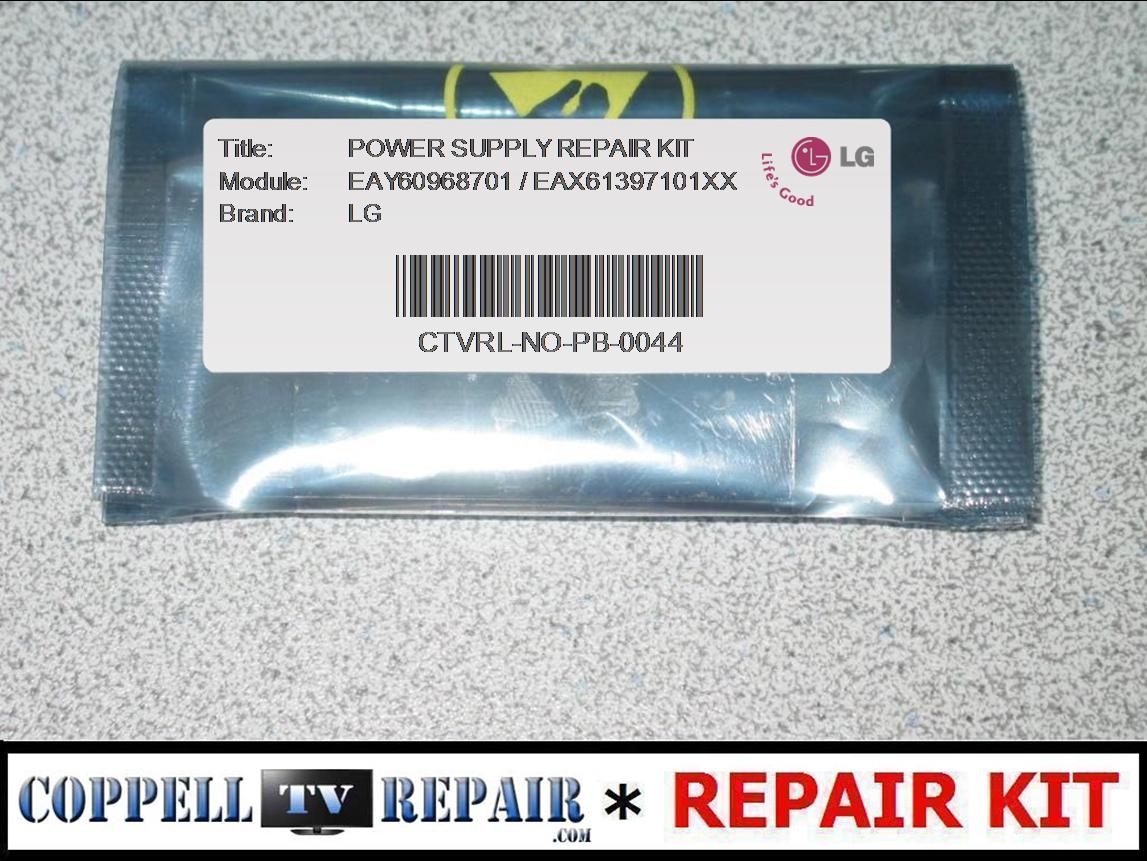 LG 50PJ550 power supply repair kit for TV not turning on, clicking on and off Coppell TV