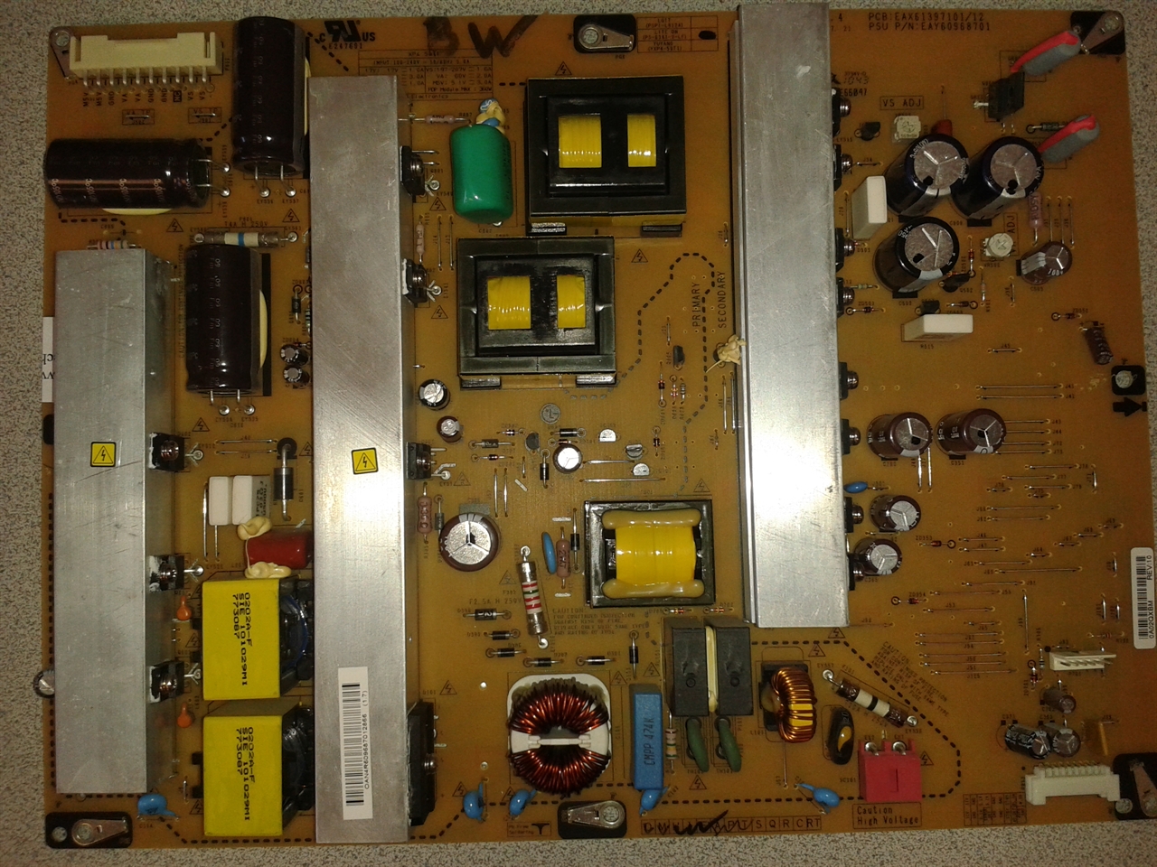 LG 50PJ550 power supply board repair service for dead or clicking TV