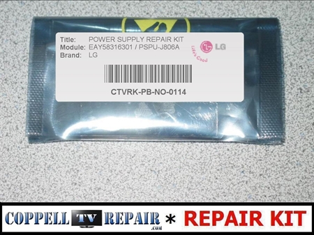 Picture of EAY58316301 PSPU-J806A power supply repair kit for clicking on and off, failing to start LG 50PQ20-UA, LG 50PQ30-UA, Sanyo DP50749 P50749-01 and others