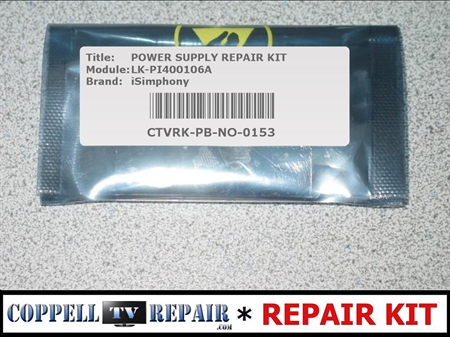 Picture of iSimphony LC37IF80 power supply LK-PI400106A repair kit for TV starting with no backlight, no image problem