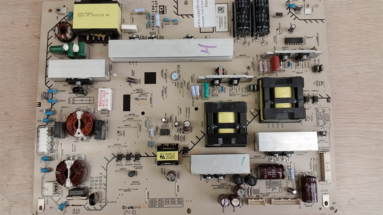 Repair service for Philips 52PFL7403D/F7 power supply board causing