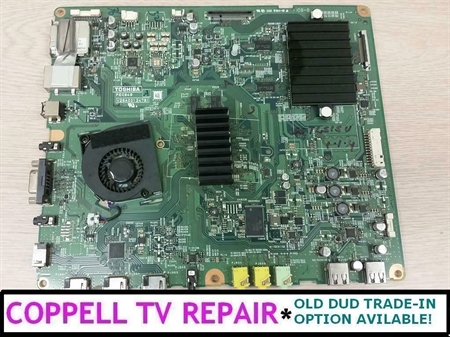 Picture of Toshiba 55TL515U main board 75023298 / PE0949A / V28A001247B1 - serviced, tested, $40 credit for old dud